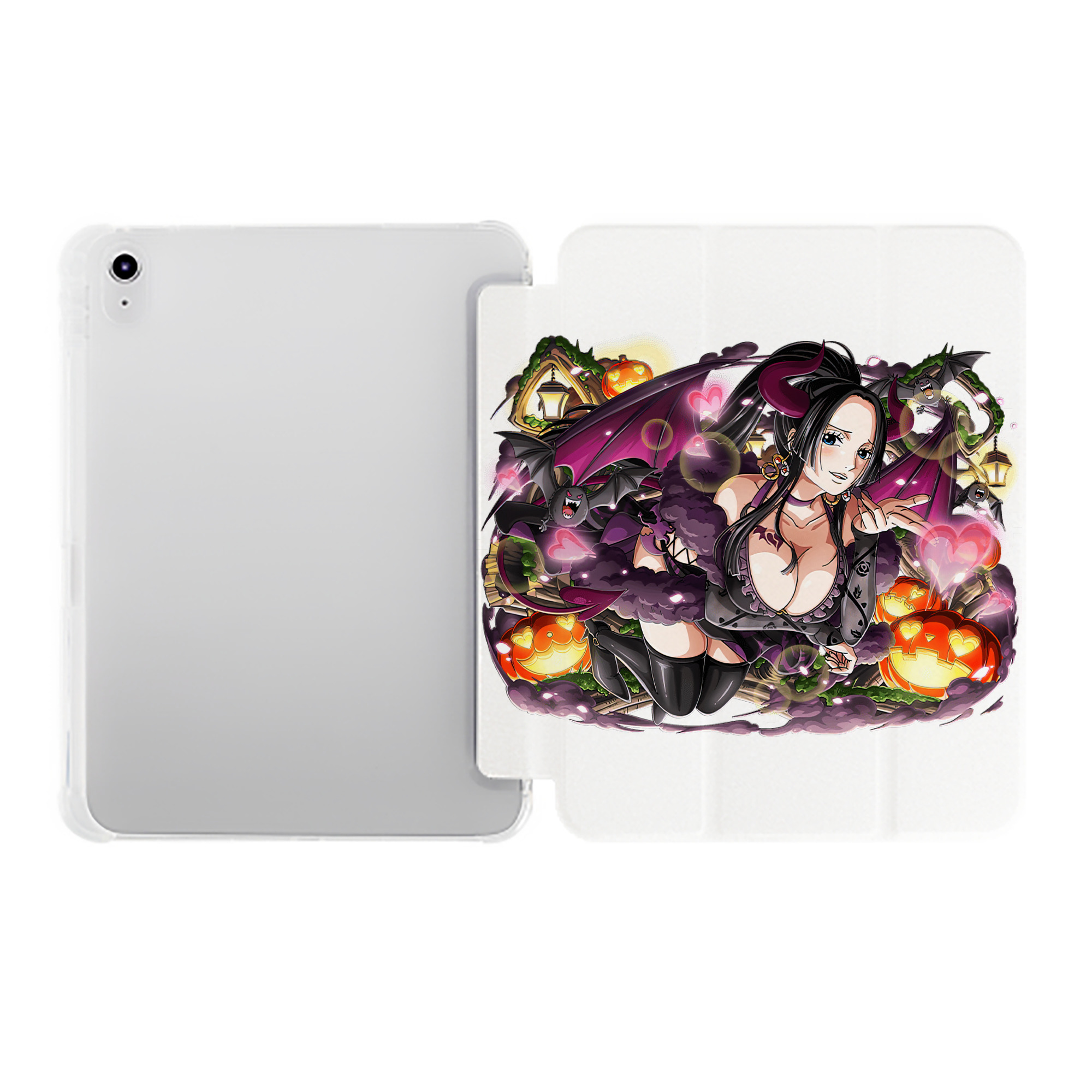 （画像用） ワンピース ボア・ハンコック ONE PIECE Boa·Hancock IPad ケース ペン収納付き 三つ折りスタンド PUレザー×シリコン 対応機種9.5/10.5/10.9インチ